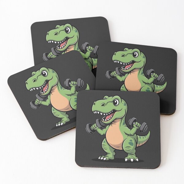 Item preview, Cute Cartoon T-Rex Lifting Dumbbells | Funny Dinosaur Gym Fitness Workout Design designed and sold by ColorSplash123.
