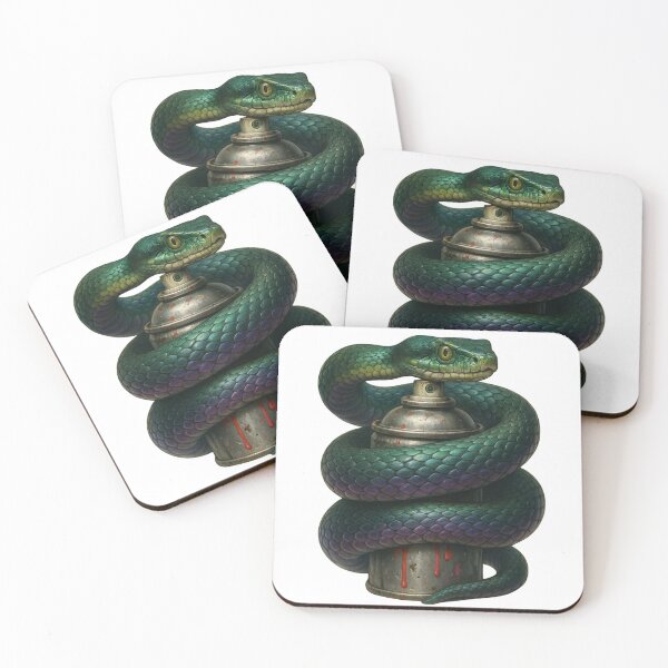 Item preview, Green Snake Wrapped Around Spray Can designed and sold by Castiora.