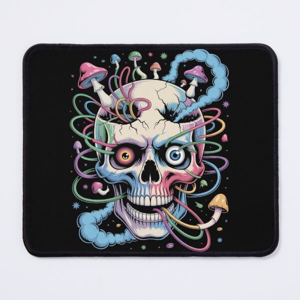 Item preview, Psychedelic Mushroom Skull – Trippy Surreal Skull Art with Colorful Chaos designed and sold by NO-STUDIO.