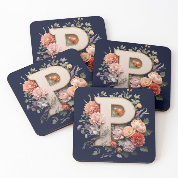 Item preview, Elegant Floral Monogram Letter P – Botanical Initial with Peonies, Roses & Dahlias | Personalized Gift & Feminine Decor designed and sold by AmenAlways.