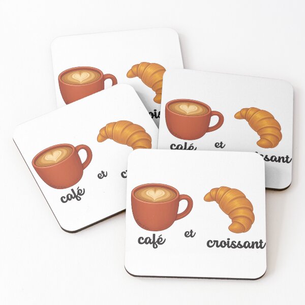Item preview, Café et Croissant – Cozy French Breakfast Illustration designed and sold by Lazy T Co..