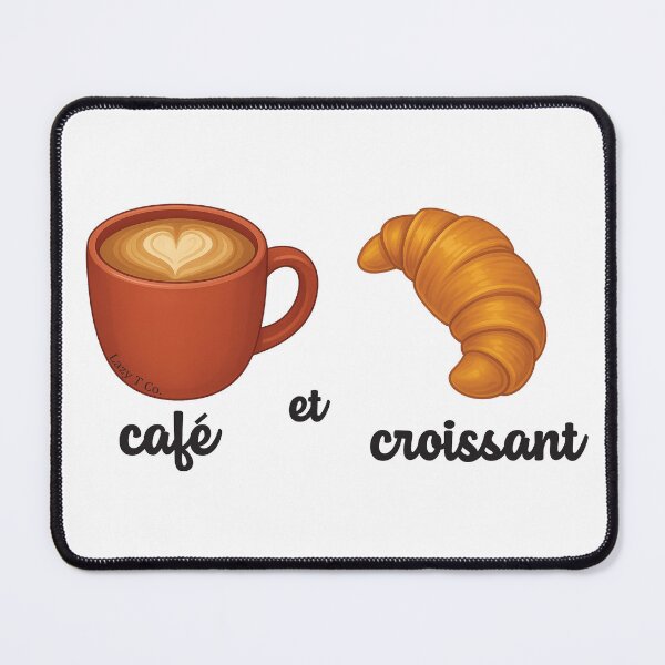 Item preview, Café et Croissant – Cozy French Breakfast Illustration designed and sold by Lazy T Co..