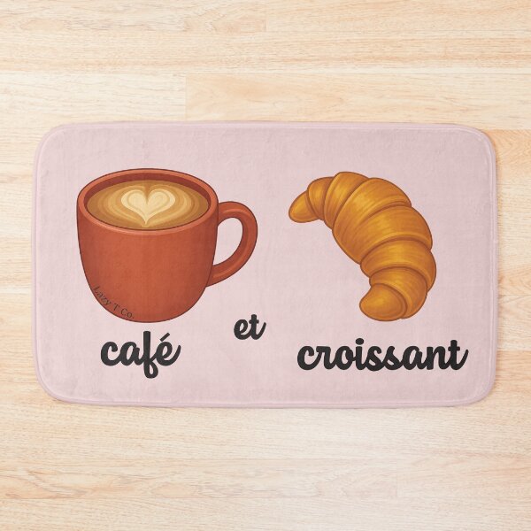 Item preview, Café et Croissant – Cozy French Breakfast Illustration designed and sold by Lazy T Co..