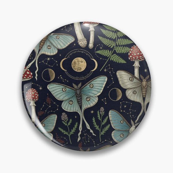 Item preview, Moody Celestial Academia Moth & Moon Seamless Pattern designed and sold by ColorVR.