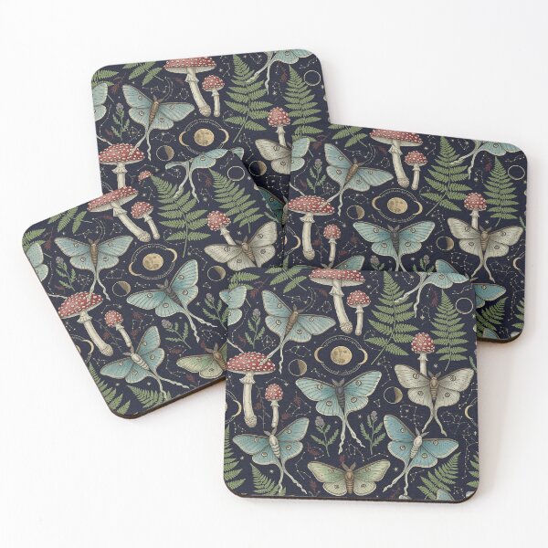 Item preview, Moody Celestial Academia Moth & Moon Seamless Pattern designed and sold by ColorVR.