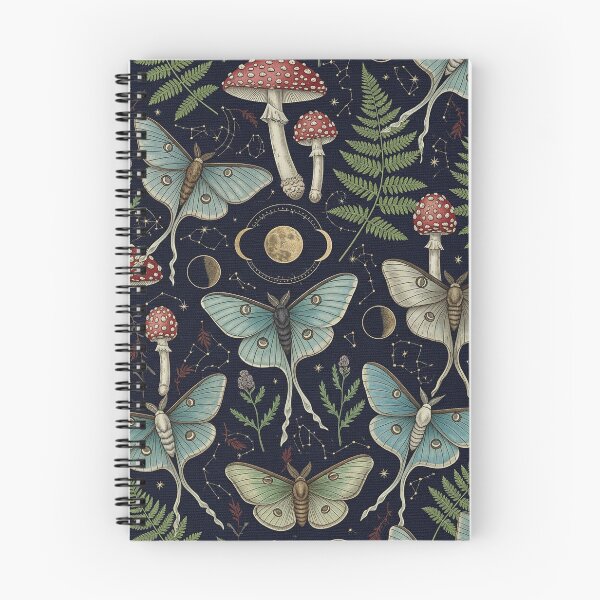 Item preview, Moody Celestial Academia Moth & Moon Seamless Pattern designed and sold by ColorVR.