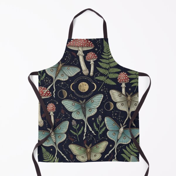 Item preview, Moody Celestial Academia Moth & Moon Seamless Pattern designed and sold by ColorVR.