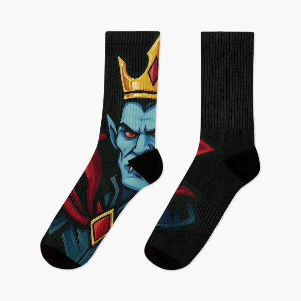 Item preview, Dark Vampire King with Golden Crown, Fangs, Red Eyes, and Crimson Cape in Gothic Cartoon Style designed and sold by Mimoshi ⭐⭐⭐⭐⭐.