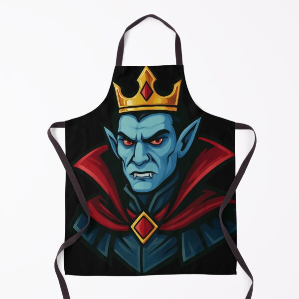 Item preview, Dark Vampire King with Golden Crown, Fangs, Red Eyes, and Crimson Cape in Gothic Cartoon Style designed and sold by Mimoshi ⭐⭐⭐⭐⭐.