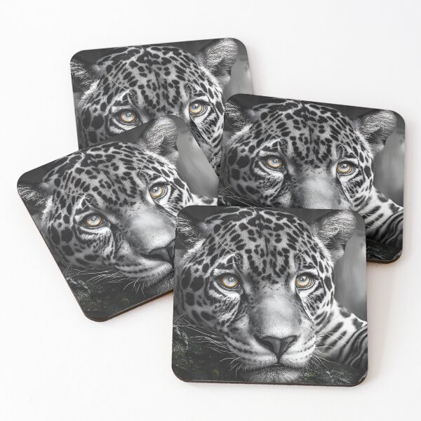 Item preview, Portrait of a Majestic Black and White Jaguar designed and sold by Artessie.