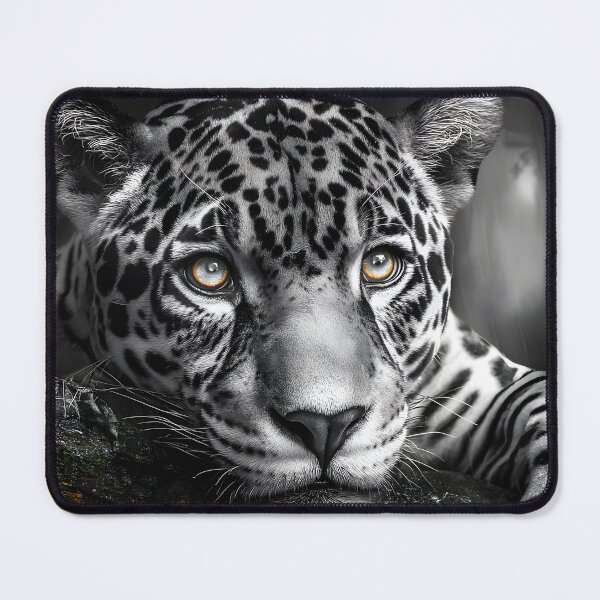 Item preview, Portrait of a Majestic Black and White Jaguar designed and sold by Artessie.