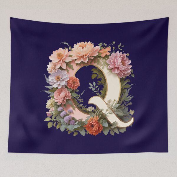 Item preview, Elegant Floral Monogram Letter Q – Botanical Initial with Peonies, Roses & Dahlias | Personalized Gift & Feminine Decor designed and sold by AmenAlways.