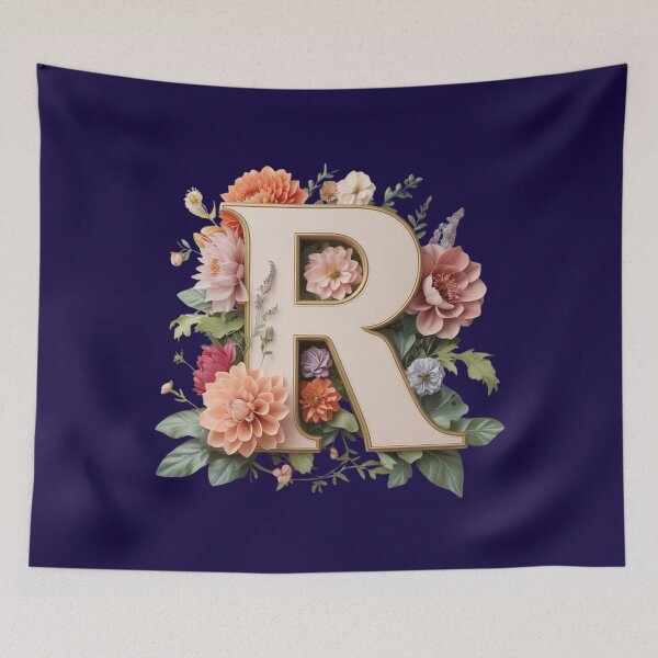 Item preview, Elegant Floral Monogram Letter R – Botanical Initial with Peonies, Roses & Dahlias | Personalized Gift & Feminine Decor designed and sold by AmenAlways.