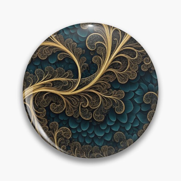 Item preview, Golden Fractal Swirls on Teal Floral Background Mouse Pads designed and sold by FestivityFinds.