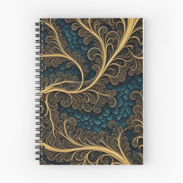 Item preview, Golden Fractal Swirls on Teal Floral Background Mouse Pads designed and sold by FestivityFinds.