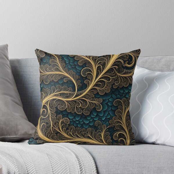 Item preview, Golden Fractal Swirls on Teal Floral Background Mouse Pads designed and sold by FestivityFinds.