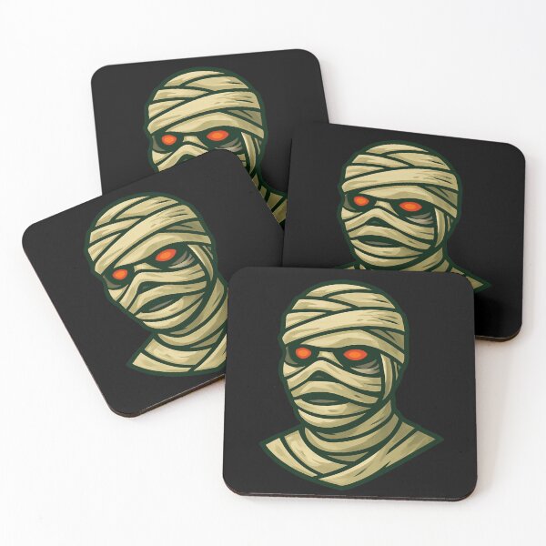 Item preview, Scary Creepy Mummy Character Illustration Red Glowing Eyes Wrapped Bandages Halloween Horror Spooky Monster Artwork Dark Style designed and sold by Mimoshi ⭐⭐⭐⭐⭐.