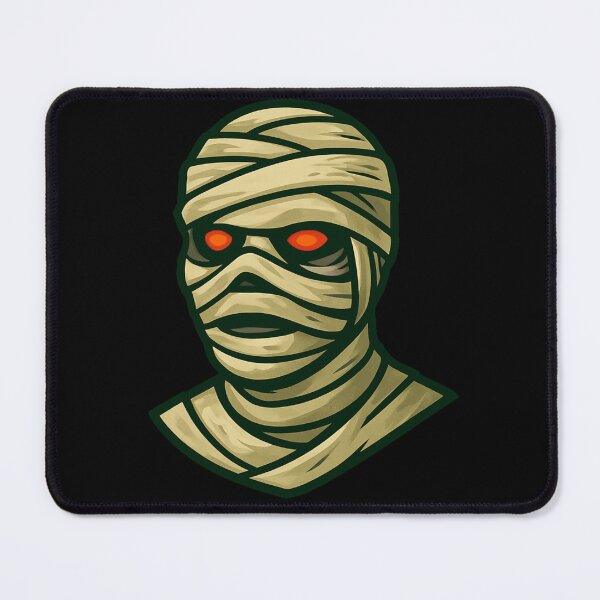 Item preview, Scary Creepy Mummy Character Illustration Red Glowing Eyes Wrapped Bandages Halloween Horror Spooky Monster Artwork Dark Style designed and sold by Mimoshi ⭐⭐⭐⭐⭐.
