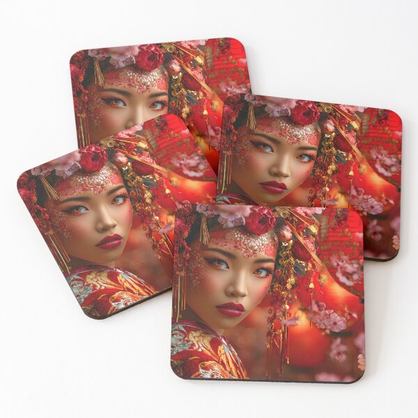 Item preview, Elegant Asian Woman in Traditional Dress with Lanterns designed and sold by Artessie.