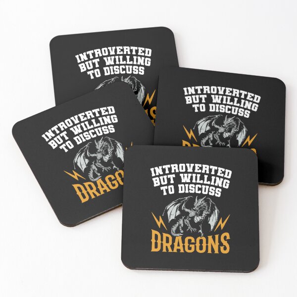 Item preview, Introverted But Willing to Discuss Dragons - Funny Animal Meme designed and sold by JavaGraph.