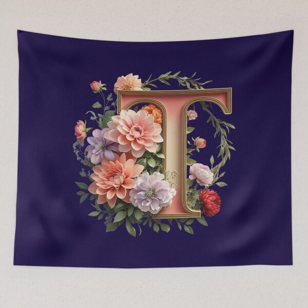 Item preview, Elegant Floral Monogram Letter T – Botanical Initial with Peonies, Roses & Dahlias | Personalized Gift & Feminine Decor designed and sold by AmenAlways.