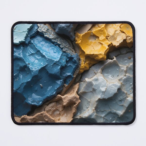 Item preview, Abstract Paint Texture with Blue, Yellow, and Beige Mouse Pads designed and sold by FestivityFinds.
