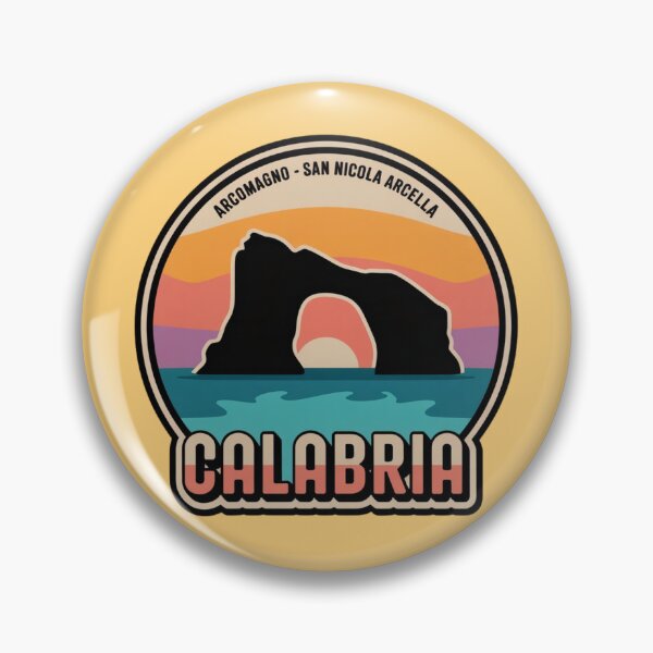 Item preview, Arcomagno Sunset – Calabria Vintage Travel Sticker (Italy Badge Design) designed and sold by Timeless Design.