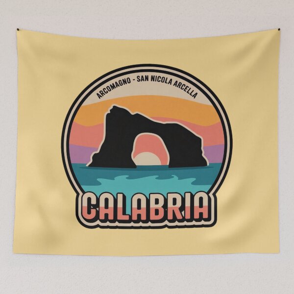 Item preview, Arcomagno Sunset – Calabria Vintage Travel Sticker (Italy Badge Design) designed and sold by Timeless Design.