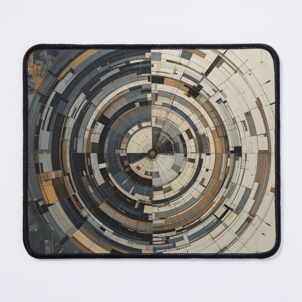 Item preview, Abstract Geometric Spiral Design with Blue, Black, and Beige Mouse Pads designed and sold by FestivityFinds.