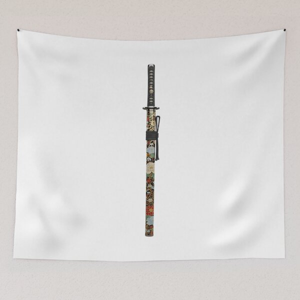 Item preview, Elegant Katana with Floral & Flower Scabbard Design designed and sold by BambooVibes.