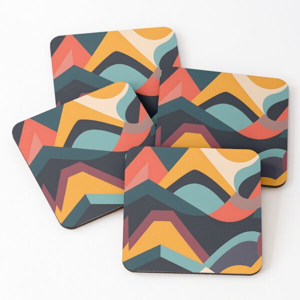 Item preview, Bold Geometric Mountain and Wave Abstract Design Mouse Pads designed and sold by FestivityFinds.
