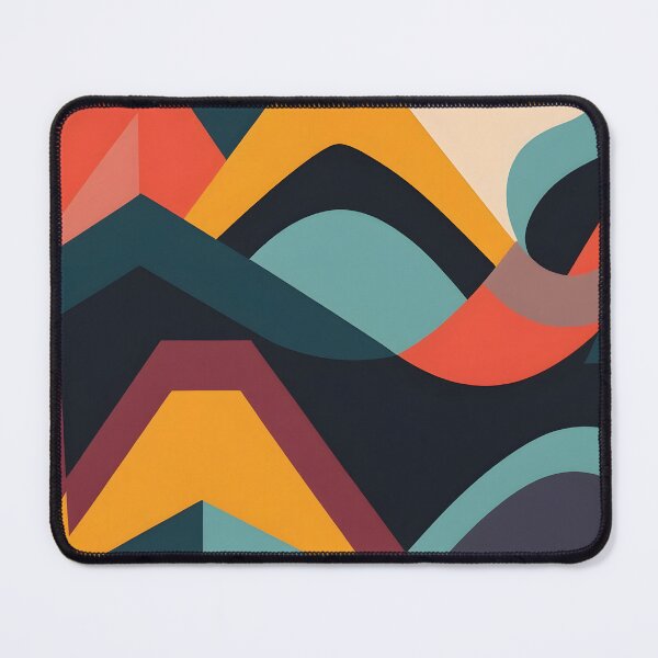 Item preview, Bold Geometric Mountain and Wave Abstract Design Mouse Pads designed and sold by FestivityFinds.