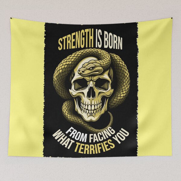 Item preview, Strength Is Born From Facing What Terrifies You Anaconda Skull Art designed and sold by ArtsyExplorer.