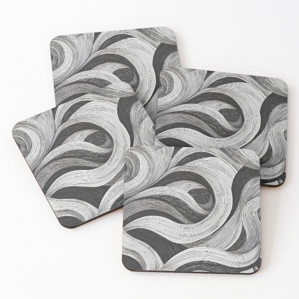 Item preview, Black and White Abstract Swirling Lines Design Mouse Pads designed and sold by FestivityFinds.