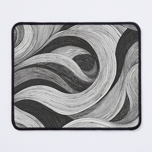 Item preview, Black and White Abstract Swirling Lines Design Mouse Pads designed and sold by FestivityFinds.