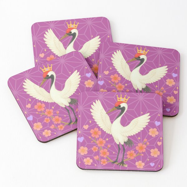 Item preview, Red-Crowned Crane with Plum Blossoms - Japanese Pattern Purple designed and sold by HIMEKARI.