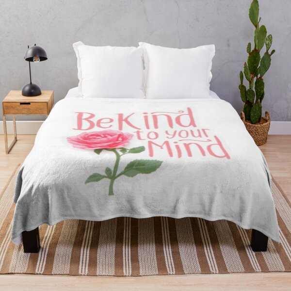 Item preview, Be Kind to Your Mind (with a pink rose) designed and sold by BambooVibes.