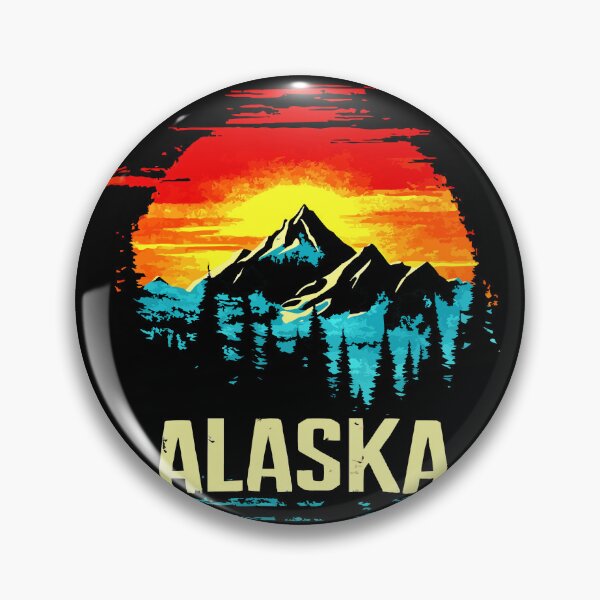 Item preview, Retro Alaska Wilderness Sunset Mountain Design designed and sold by VikArtStudio.