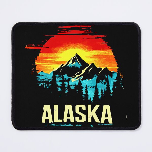 Item preview, Retro Alaska Wilderness Sunset Mountain Design designed and sold by VikArtStudio.
