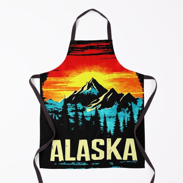Item preview, Retro Alaska Wilderness Sunset Mountain Design designed and sold by VikArtStudio.