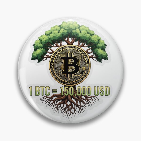 Item preview, 1 BTC = 150,000 USD Bitcoin Tree Sticker designed and sold by BambooVibes.