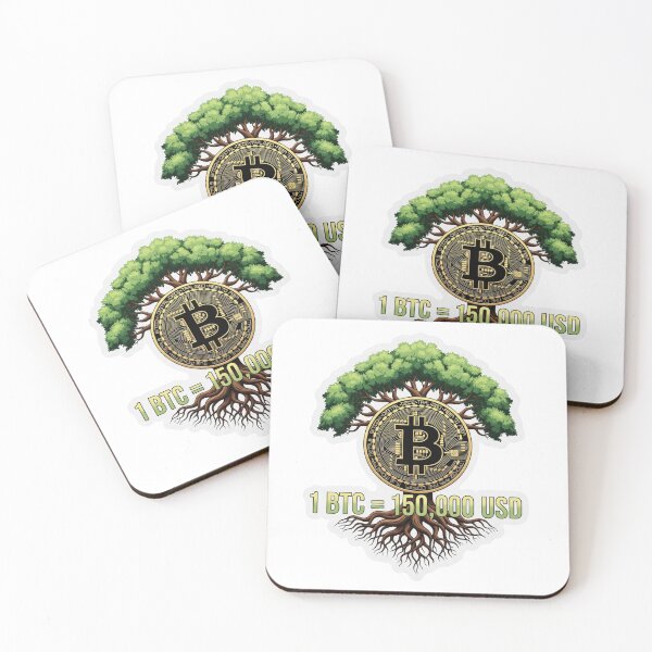 Item preview, 1 BTC = 150,000 USD Bitcoin Tree Sticker designed and sold by BambooVibes.