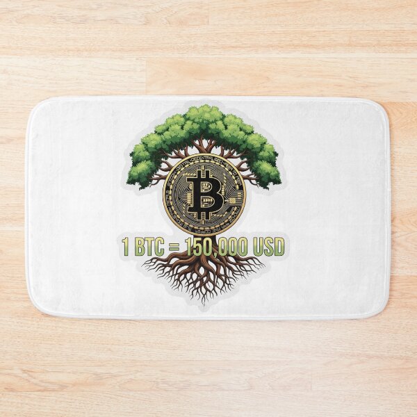 Item preview, 1 BTC = 150,000 USD Bitcoin Tree Sticker designed and sold by BambooVibes.