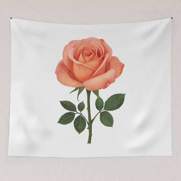 Item preview, Elegant Peach Rose Illustration designed and sold by BambooVibes.