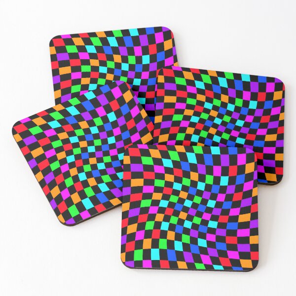 Item preview, Colorful Wavy Checkerboard Throw Pillow designed and sold by FestivityFinds.