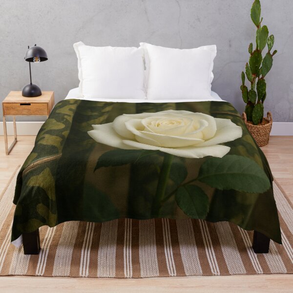 Item preview, Bamboo with camouflage-patterned stalks and a white rose designed and sold by BambooVibes.