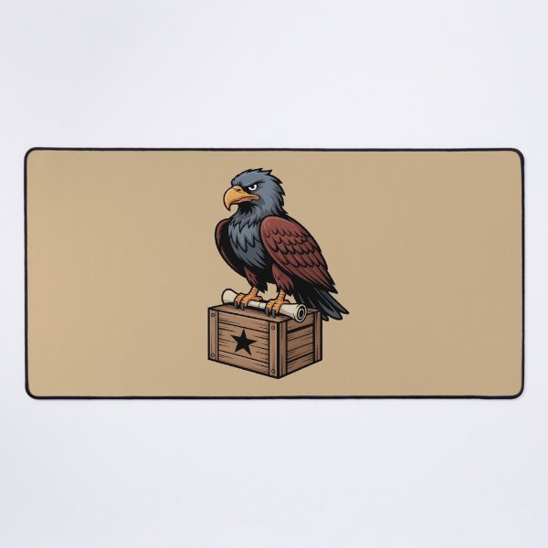 Item preview, Fierce Eagle on Crate – Vintage Animal Illustration designed and sold by ArtistanForge.