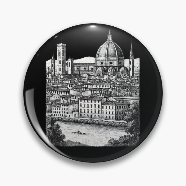 Item preview, Florence Duomo & Arno River – City Sketch designed and sold by Corvoria.