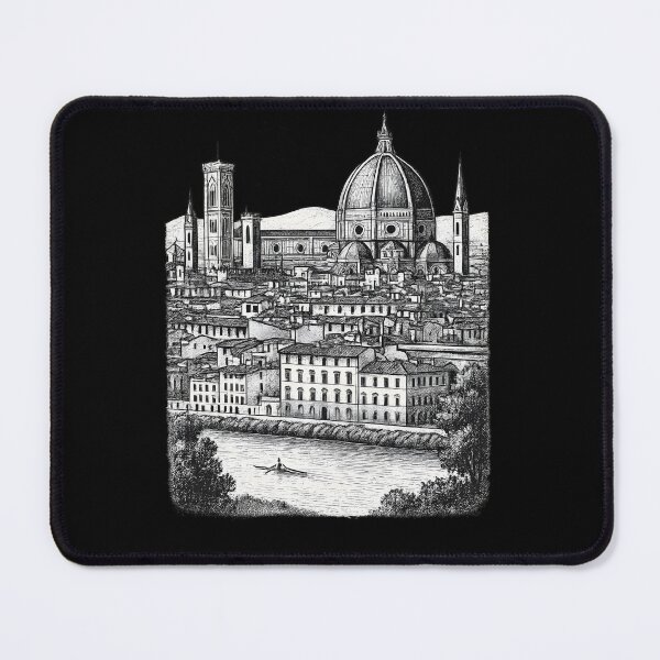 Item preview, Florence Duomo & Arno River – City Sketch designed and sold by Corvoria.