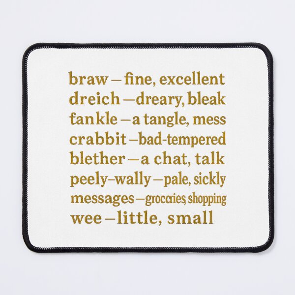 Item preview, Scottish Words Dictionary Braw Dreich Fankle Scottish Vocabulary Guide, Scottish slang designed and sold by EdgyEdgeArt.